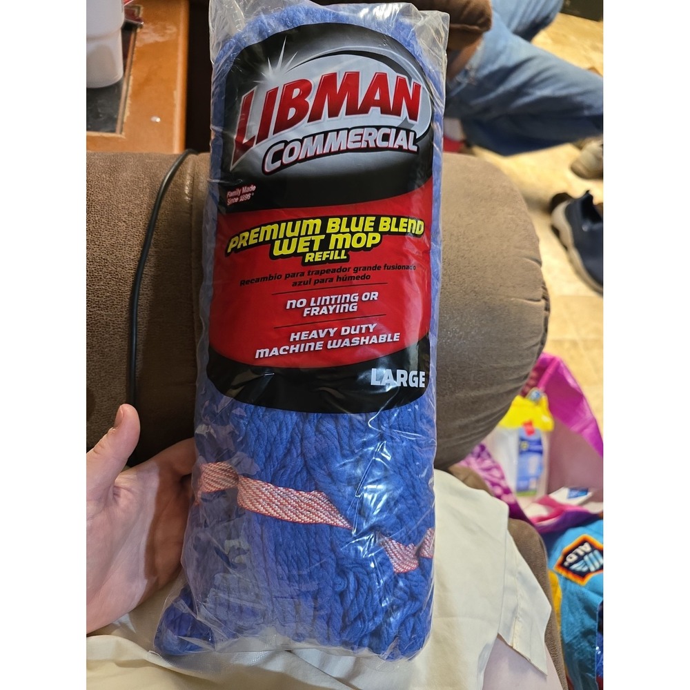 Libman #00968 Large Commercial Premium Blue Blend Wet Mop Refill New Sealed